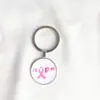 Llavero Colgante de Gema del Tiempo Cinta Rosa Transfronterizo Regalo Pequeño Creativo Anillo de Metal para Llaves