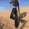 Jeans Anchos Estilo Americano Negro Gris para Mujer Moda Otoño 2024 Pantalones Holgados Caídos para Hombres Bajos