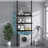 Estantería de Almacenamiento Multifuncional de Múltiples Niveles de Pie Encima del Inodoro, Adecuada para Baño y Detrás de la Lavadora, con Fuerte Capacidad de Carga