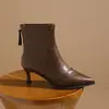 Botas Nuevas de Otoño/Invierno 2026 Estilo Martin Puntiagudas Parche de Tacón Alto Botines Tobilleros Elegantes Sexy Tacón Delgado Botas Adelgazantes Botas de Moda Mujer