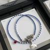 Colar com Pingente de Madeira com Corda Longa de Cera e Design de Bolota, Novo Acessório de Corrente para Suéter Estilo Chinês Zen