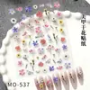 Nuevas Pegatinas para Uñas de Flores Secas en Relieve Tridimensional Estampadas en Oro, Estilo Vintage de Lujo Ligero Pegatinas de Decoración para Uñas DIY con Detalle Dorado de Flores Secas