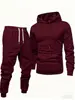 Conjunto de Moletom com Capuz e Calça Jogger Masculino Tamanho Europeu para Primavera e Outono, Roupa Esportiva Casual Versátil