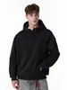 Moletom com Capuz Pesado da Marca Trendy Han Lu para Homens, Estilo Outono, Moletom com Gola Semi-Alta, Design Estruturado, Jaqueta Casual de Cor Sólida.