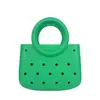 Bolsa de Color Puro Eva para Manualidades con Agujeros Impermeable para Cosméticos Cesta de Verduras Bolso de Playa de Moda con Corte Bolso de Mano para Viajes