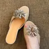 Sandalias de moda estilo francés con punta abierta, con fuegos artificiales y pedrería para mujer, suaves y elegantes, adecuadas para combinar con faldas