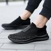 Tênis casual tecelagem flyknit masculino sola macia respirável macio tênis de corrida um pedal sapatos de coco comércio exterior cross-border tênis atacado