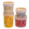 Fiambrera Portátil para Alimentos Fruta Multifuncional Redonda para Refrigerador Caja de Conservación Sellada Transparente Portátil de Plástico para Almacenamiento