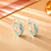 Brincos azuis com design moderno em X de contas, simples, estilosos, elegantes, com toque de luxo, joias para orelha para mulheres, acessórios estilo INS Europeu e Americano