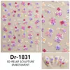 Redanco5D Em relevo Ins Popular Folha de Prata Adesivos de Unha Flor Seca Pequena Flor Silvestre Adesivos 3D para Unhas Dr1832