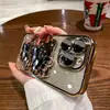 Funda de Teléfono Totalmente Chapada con Soporte de Gato KT y Espejo de Maquillaje para Chicas, Funda de Teléfono con Soporte Horizontal de Escritorio de Moda