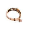 Pulsera de Abalorio de Madera Perla SleepDiseño original con madera de agarwood natural y perlas de agua dulce, una delicada pulsera de gota estilo chino con un estilo nacional, estética Zen y encanto elegante