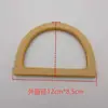 Nova alça de bolsa de madeira em forma de D anel de transporte redondo alça de junção de bambu bambu alça de madeira maciça feita à mão