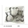 Urso de Aço Inoxidável Molde de Biscoito de Aço Inoxidável de 3 Peças Projetado para Fazer Bolos e Biscoitos