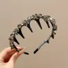 Tiara de Cabelo de Cristal com Dentes Estilo Coreano de Luxo Leve Acessório de Cabelo Versátil para Mulheres, Pente de Cabelo para Arrumar Fios Soltos, Presilha para Lavar o Rosto com Toque de Alto Padrão