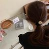 Banda para el cabello de terciopelo de primavera y verano para mujer, banda para el cabello con lazo, cuerda para el cabello de red roja de Corea del Sur, banda para el cabello con temperamento simple, tocado de goma para el cabello