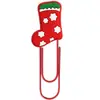 Marcador de página de PVC de dibujos animados navideños, clips para papel, material de oficina, clips para papel grandes de bricolaje
