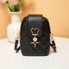 Bolso Nuevo Lingge para Mujer Bolso Cuadrado Pequeño Casual Bolso de Hombro Cruzado Moda Herrajes Bolso para Teléfono Móvil Bolso Pequeño Bolso de Mujer Guangzhou