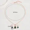 Conjunto de Colares Femininos Europeu e Americano Mais Vendido na Fronteira, Brincos de Gota com Design Exclusivo Cravejados de Diamantes, Joias Versáteis de Corrente para Clavícula