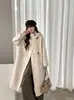 Abrigo de Lana de Doble Cara de Alta Gama Casual para Otoño e Invierno 2026 con Elementos Fair Isle, Chaqueta Cálida Nueva con Capucha