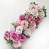 Envío Gratis Productos Transfronterizos Boda Fila Simulada Flor de Seda Decoración Terminada Fila de Flores Hotel Pared de Flores Decoración de Camino de Boda