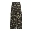 Pantalones Cargo Camuflaje Funcionales para Exteriores Estilo Americano 2026 Marca de Moda Magic Bear para Hombre, Corte Holgado con Bordes Deshilachados y Bolsillos 3D, Pantalones Casuales