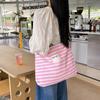 Chegada Nova da Primavera Bolsa Transversal Simples Versátil Estilo Ins de Lona Listrada Jeans Bordada com Letras para Trabalho e Bolsa de Trabalho para Mulheres