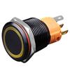 Blue Wave Disponible 16mm Botón Metálico Anodizado Negro de Aluminio Interruptor Impermeable con Luz, Fuente de Alimentación de Acero Inoxidable de Alta Corriente