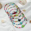 Moda viento marino pino piedra estrella de mar tortuga color cuentas de arroz tejidas elástico tobillera de mujer juego de seis piezas