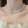 Ni Ni Mesmo Estilo Cor Champanhe Colar de Pérolas de Alto Brilho Mulher Luz Luxo Nicho Design High-end Moda All-match Collarbone Chain