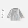 Camiseta Básica con Cuello Volante Estilo Coreano para Bebé, Top Elegante de Encaje con Manga Larga, Cómoda y Suave con la Piel, Versátil, Ropa Interior para Niñas