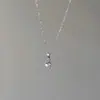 Estilo Minimalista Luxo Leve Extremamente Fina Gotas d'Água Brilhante Corrente de Diamante Pingente Colar Feminino Outono e Inverno Novo Corrente de Clavícula para o Trabalho