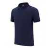 Camisa polo logo estampado algodão de fibra longa lapela manga curta utilitário feita de camisas culturais de publicidade roupas de trabalho bordado atacado
