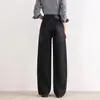 Jeans negros para mujer, nueva colección otoño 2026, de cintura alta, modernos, adelgazantes, de corte holgado, casual, versátiles pantalones de pierna ancha