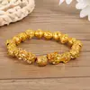 Pulsera de Oro Duro Imitación 3D 99 Conservación del Color Oro Arena Vietnamita Pulsera Valiente para Hombre Passepartout Obsidiana De Larga Data
