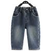 Calça Jeans Infantil Estilo Inverno Calça Grossa Forrada com Lã Nova 2025 Calça Casual de Inverno Calça Longa para Bebê