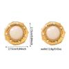 Pendientes Redondos Exagerados Elegantes de Acero de Titanio con Diamantes Brillantes de Cristal Perla Medievales Vintage Elegantes