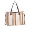 Bolso Grande de Alta Capacidad Madre e Hija de Venta Caliente Transfronterizo para Mujer, Nuevo Bolso Tote de Hombro o Axila Rayado de Bloques de Color de Moda para Viajes