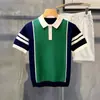 Camisa Casual Color Block Masculina, Manga Curta de Verão, Novo Estilo Coreano, Solta, Botões, Gola Lapela, Meia Manga, Venda Direta do Comércio Exterior