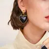 Brincos de Coração Vermelho Exagerados Retro Ins Celebridade da Internet Europeia e Americana Brincos Atmosféricos Street Beats de Personalidade Temperamento para Meninas