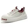 Zapatillas retro de estilo étnico con suela gruesa y caña baja, zapatos atléticos casuales para hombre para ir al trabajo, con diseño de punta ancha y estilo Derby blanco