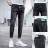 Pantalones vaqueros para hombre, novedad de 2023, marca de moda, de verano, finos, ajustados, ajustados, para primavera y otoño, elásticos, de nueve puntos, informales, para hombre.