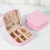 Caja de embalaje personalizada, portátil y elegante, cuadrada, para almacenamiento de pendientes, caja de almacenamiento de embalaje para caja de anillos, joyas y collares, de lujo ligero
