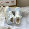 Zapatos de Lona Baikuang Milk fufu para Mujer Estilo Coreano Chic Casual Estilo Hong Kong Zapatos Blancos Ins Tendencia Combinan con Todo Estudiante Nueva Llegada
