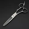 Tijeras de Peluquería de 6 Pulgadas Tijeras Rectas Planas Tijeras Dentadas Tijeras Adelgazadoras para Flecos Tijeras Afiladas Especiales para Barberos Tijeras de Astas Tijeras de Espina de Pescado