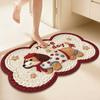 Alfombra de Baño de Dibujos Animados Alfombra de Piso para Baño del Hogar Fácil de Cuidar Antideslizante Alfombrilla para Inodoro Absorbente de Agua Secado Rápido Lino Barro Diatomeas Alfombra de Piso
