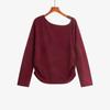 Moda para Mujer Tallas Grandes Diseño de Top Asimétrico Casual Elegante Camisa Base Tejido de Punto Estilo Otoño 2026 para Mujer Tallas Grandes 23380