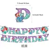 Nova Decoração de Festa de Aniversário Infantil Tema Peixe Americano Prato de Papel Guardanapo de Papel Toalha Conjunto de Bandeiras com Letras Feliz Aniversário
