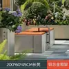 Juego de sofá y mesa de centro para exteriores, diseñado para villas, jardines y patios, con asientos de aleación de aluminio y construcción impermeable, adecuado para balcones exteriores