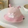 Bonito sombrero infantil de dibujos animados para otoño e invierno, bonito sombrero tipo cubo para niños pequeños, unisex, versátil sombrero de pescador de pana